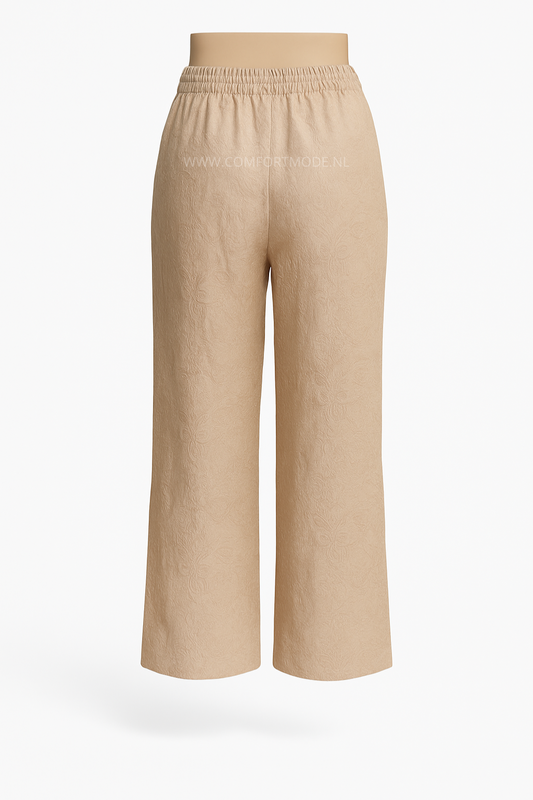 -LUCHTIGE ZOMERBROEK MET PRINT BEIGE -DIVA