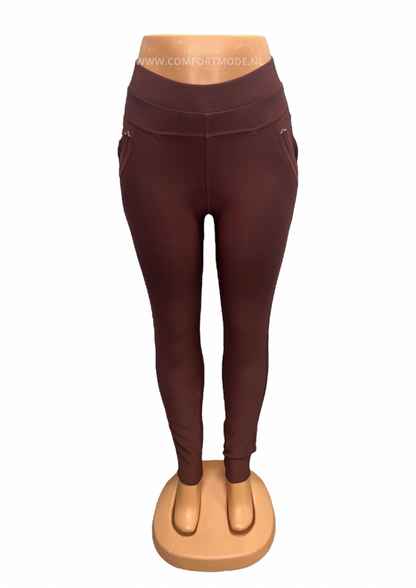 SALE -COMFORT PANTS RED BROWN