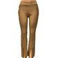 -COMFORTBROEK BEIGE FLARED MET SPLIT
