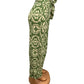 LUCHTIGE ZOMERBROEK MET PRINT GROEN/BEIGE -JILL