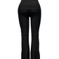 -COMFORTBROEK ZWART FLARED MET SPLIT