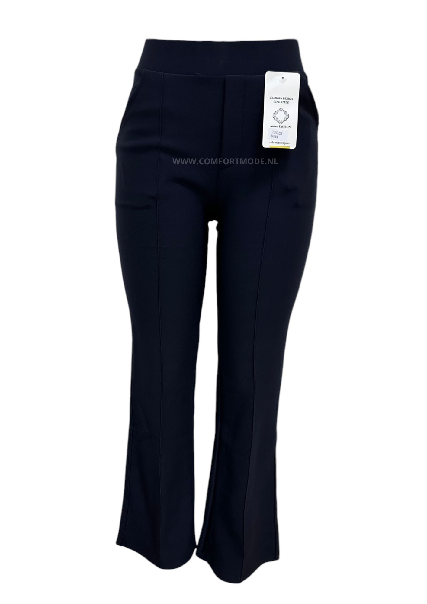 R259 -COMFORTBROEK FLARED TALL DONKERBLAUW