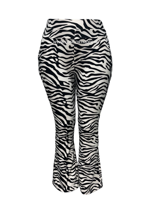 R216 -COMFORTBROEK FLARED ZEBRAPRINT