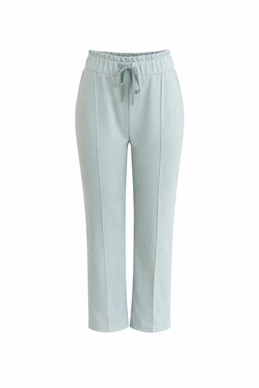 R602- COMFORTBROEK STRAIGHTLEG VETERS MINT GROEN ZOMERSTOF