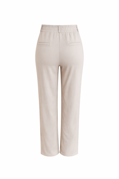 R603- COMFORTBROEK LICHTBEIGE STRAIGHT LEG ZOMERSTOF