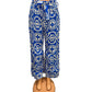 AIRY SUMMER PANTS WITH PRINT BLUE/BEIGE -JILL