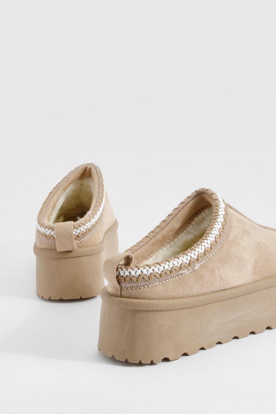 -ZIGZAG PANTOFFEL BEIGE WIT STREEPJE