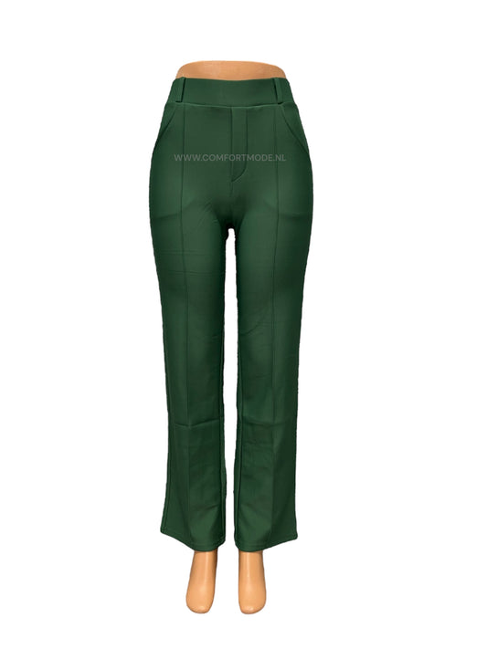 -COMFORTBROEK GROEN STRAIGHT LEG