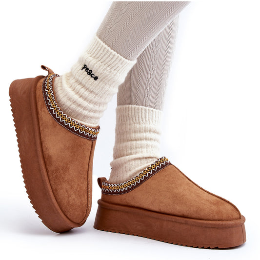 -ZIGZAG PANTOFFEL CAMEL