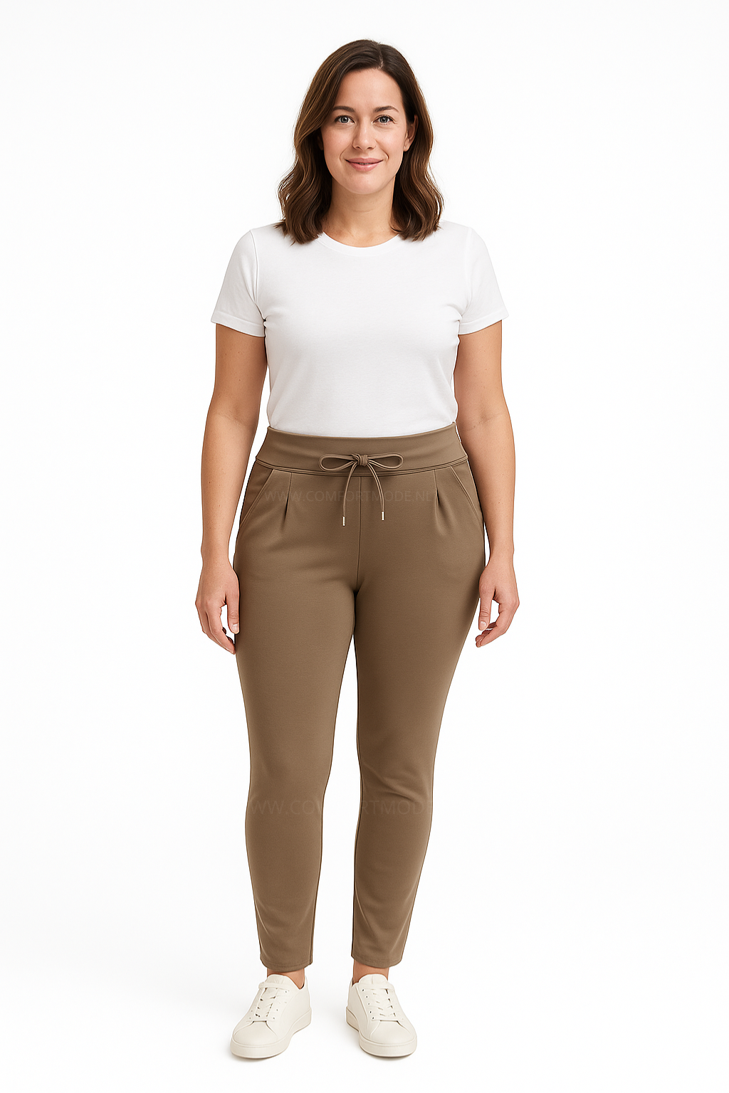 -COMFORT PANTS TAUPE WITH LACES