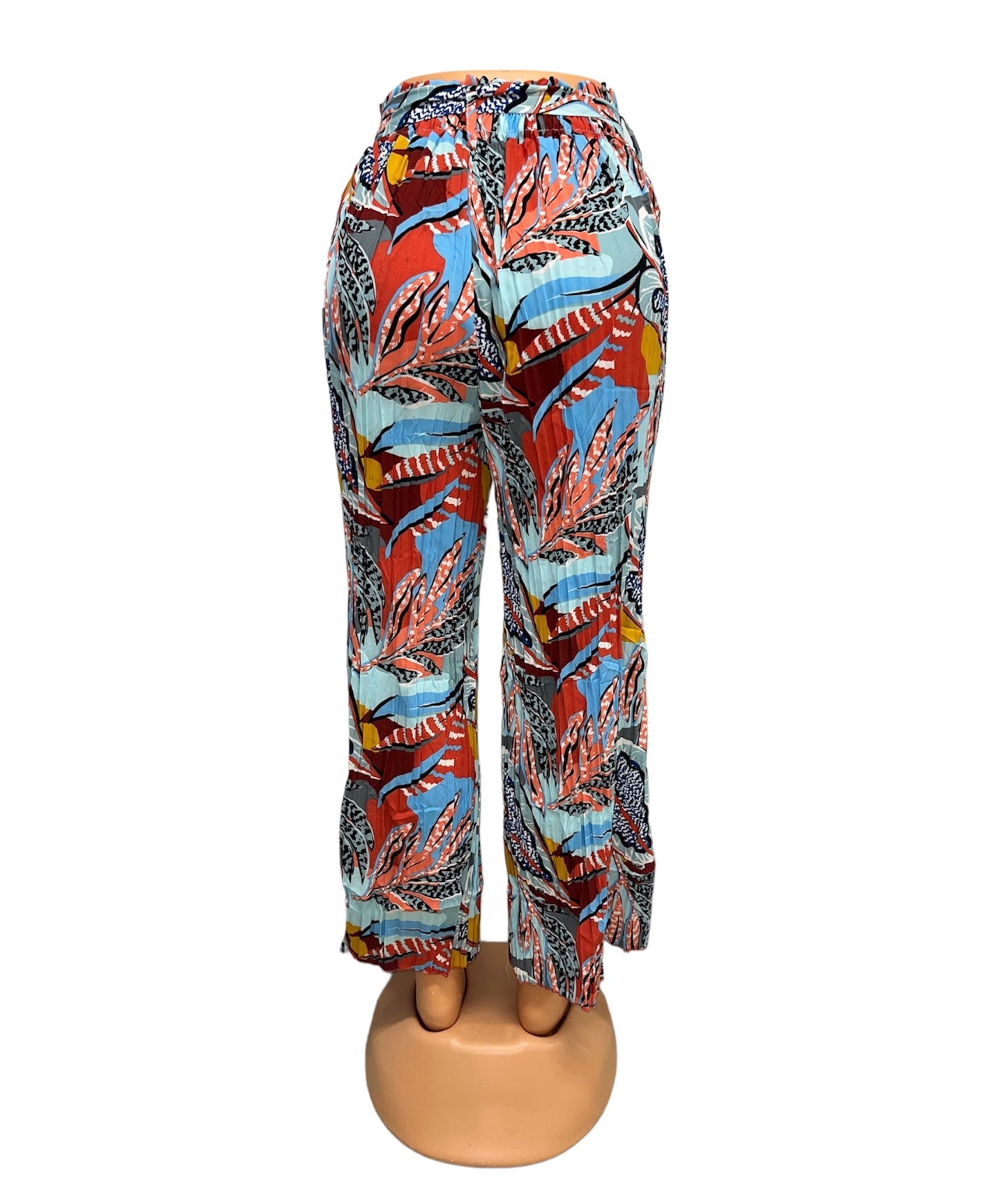 LUCHTIGE ZOMER BROEK MET PRINT BLAUW/ROOD - EVI