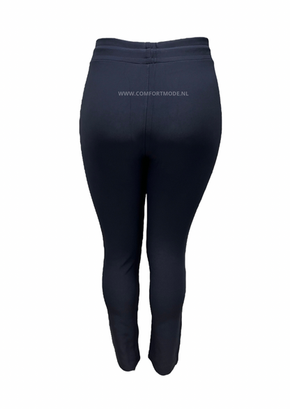 R233 -COMFORTBROEK DONKERBLAUW MET VETER EN RITSZAKKEN