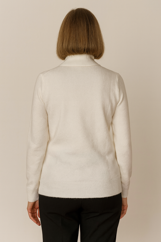 Basic Trui met Kol – Wit