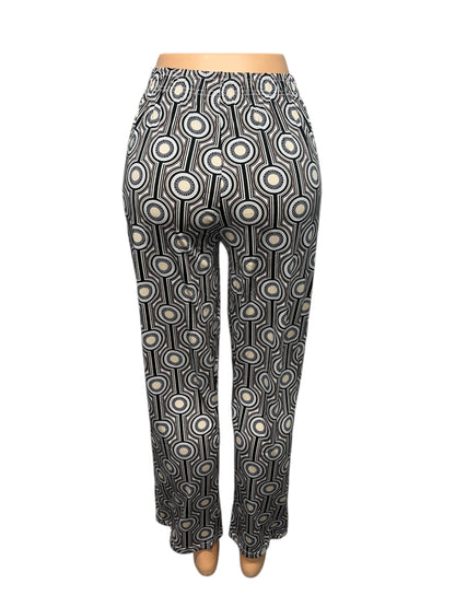 LUCHTIGE ZOMERBROEK MET PRINT BRUIN/BEIGE -JILL