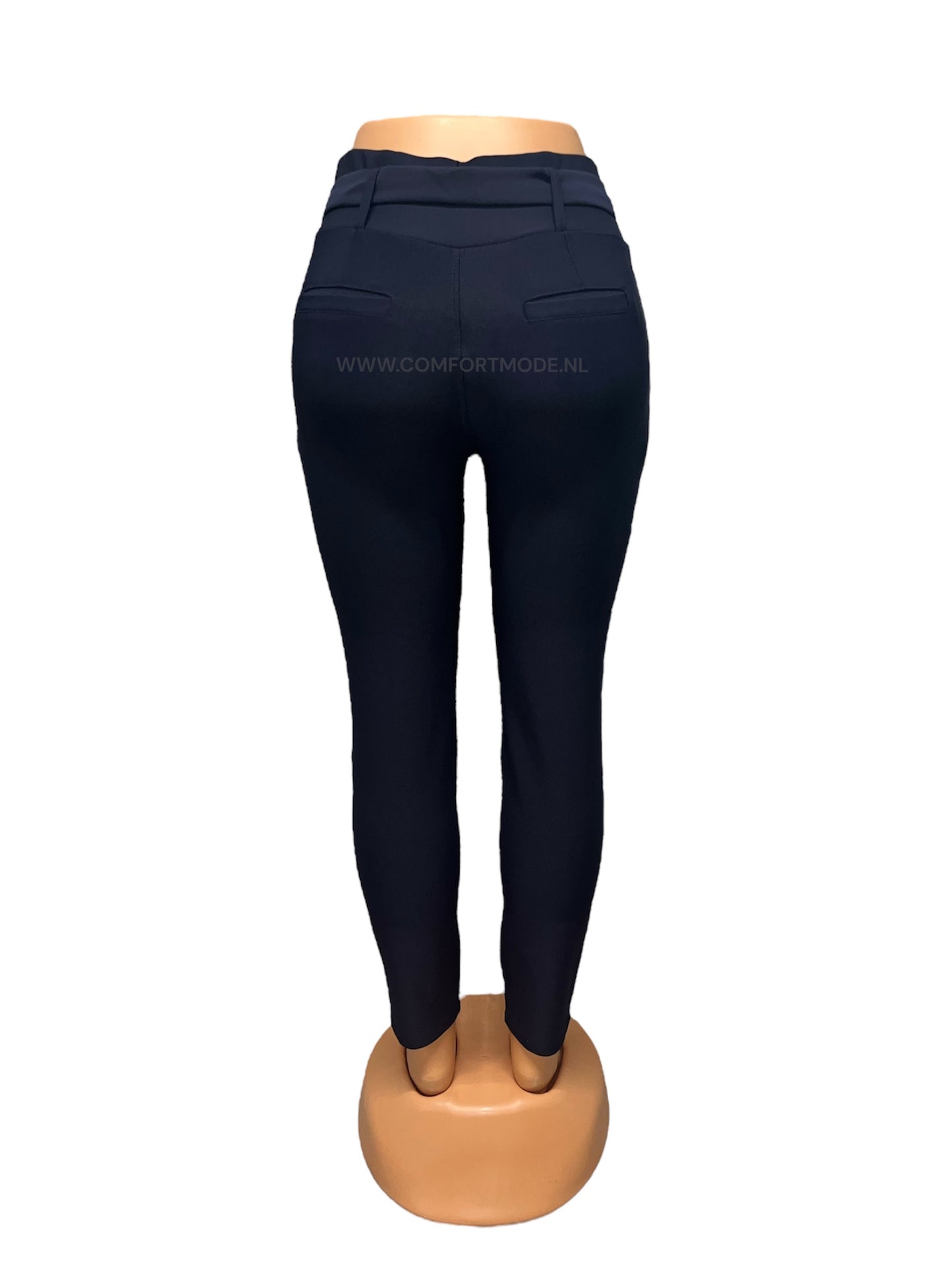 -COMFORTBROEK NAVY MET STRIK