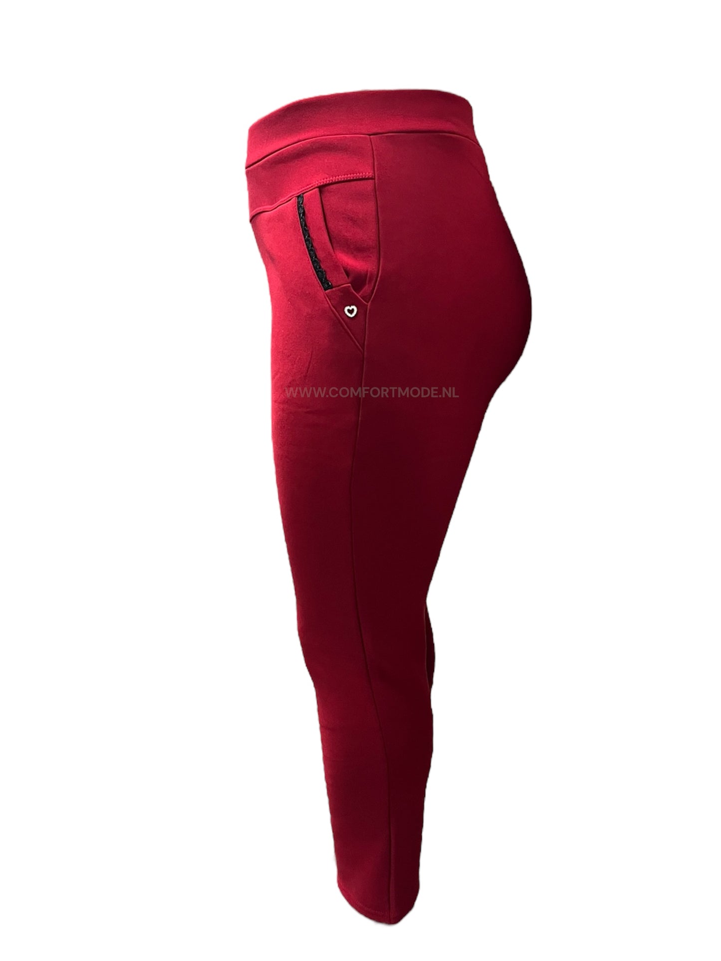 -COMFORTBROEK ROOD THERMO MET HARTJE