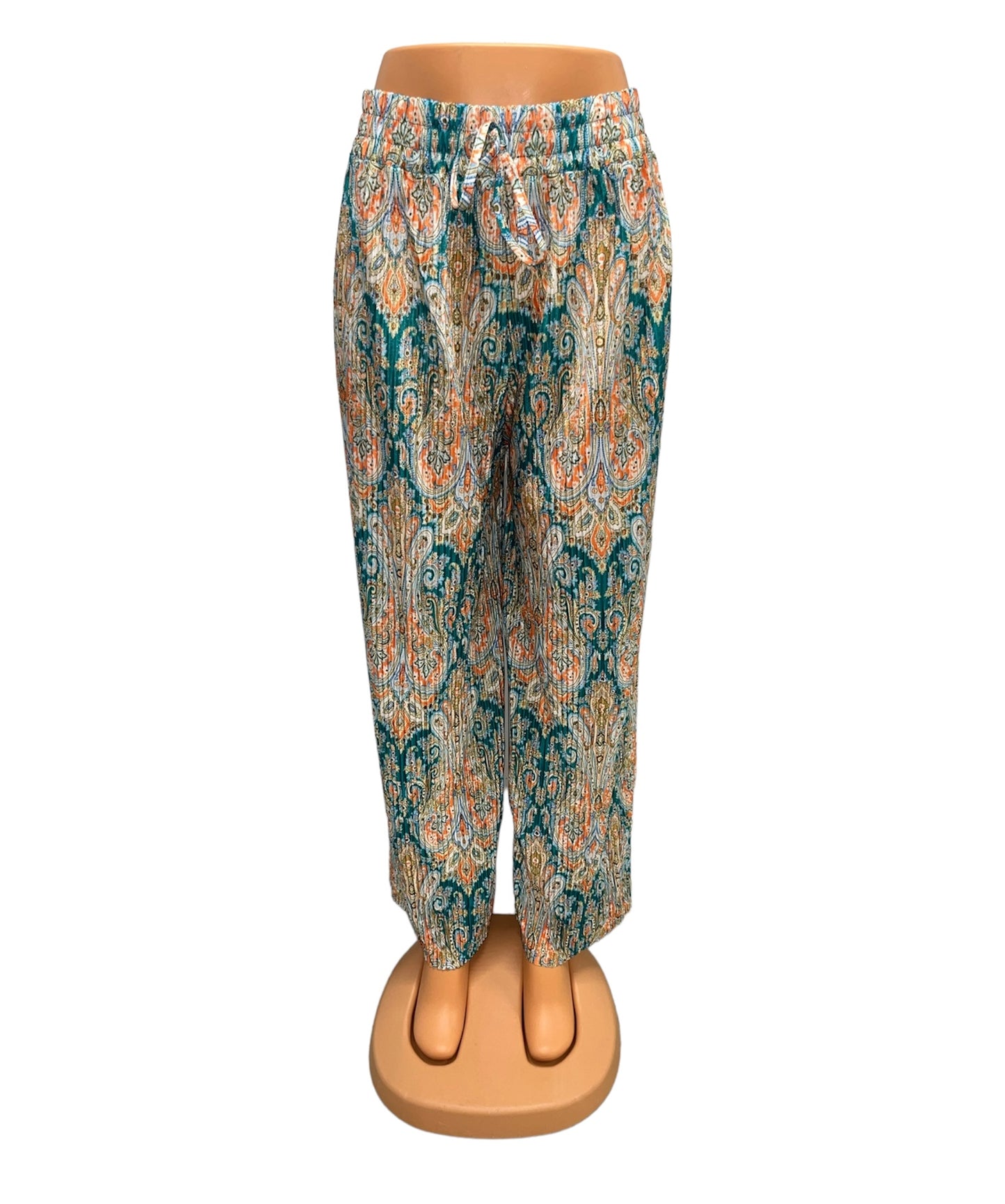 SUMMER PANTS WITH PRINT GREEN - YARA