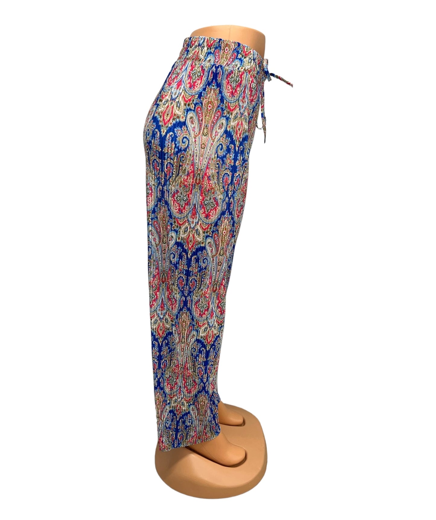 SUMMER PANTS WITH PRINT BLUE/PINK - YARA