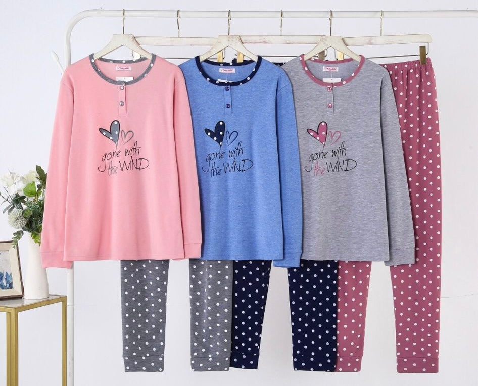 -WARME THERMO PYJAMA'S STIPJES