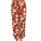 LUCHTIGE ZOMERBROEK MET PRINT ORANJE/GEEL -THIRZA