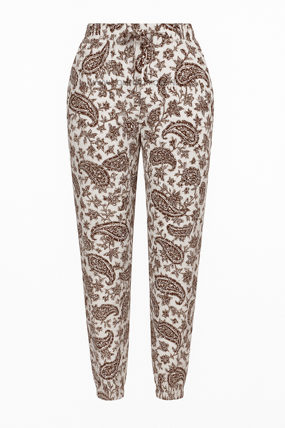 LUCHTIGE ZOMERBROEK WIT/BRUIN -ISA
