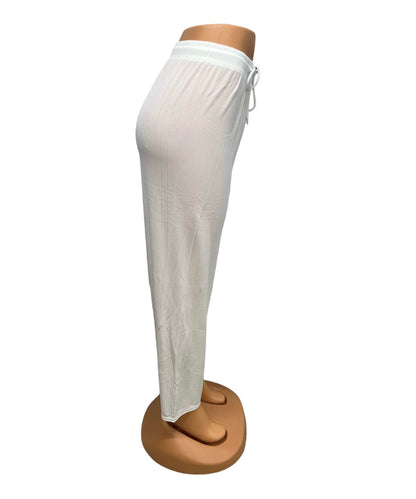 SUMMER PANTS WITH LACES WHITE -MONA