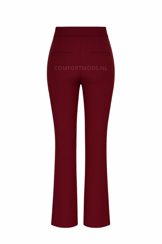 HY397- COMFORTBROEK FLAIR BORDEAUXROOD
