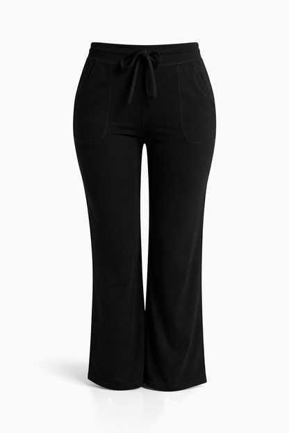 -COMFORT JOGGINGBROEK -ZWART ZACHT MET STRETCH