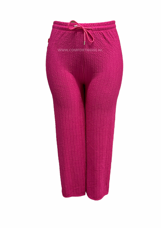 -SUMMER PANTS WITH LACES DARK PINK