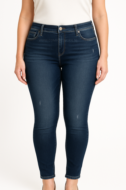 -SKINNY JEANS SLIMFIT DONKERBLAUW MET STRETCH