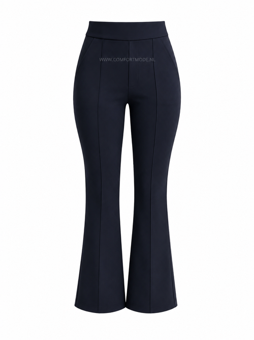 R259 -COMFORTBROEK FLARED TALL DONKERBLAUW
