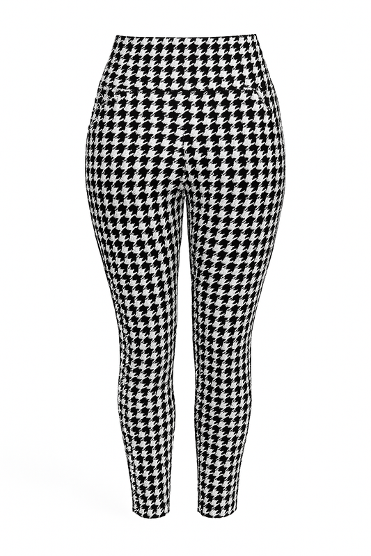 R216-13 -COMFORTBROEK ZWART WIT GEBLOKT