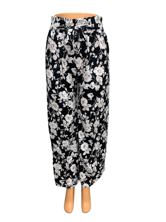 -LUCHTIGE ZOMERBROEK MET PRINT ZWART/WIT -STACY