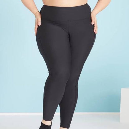 -ZWARTE THERMO LEGGING GEVOERD DAMES PLUS - comfortmode