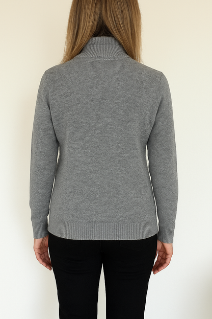 Basic trui met Kol - Lichtgrijs