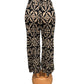 AIRY SUMMER PANTS WITH PRINT BEIGE/BLACK -JILL