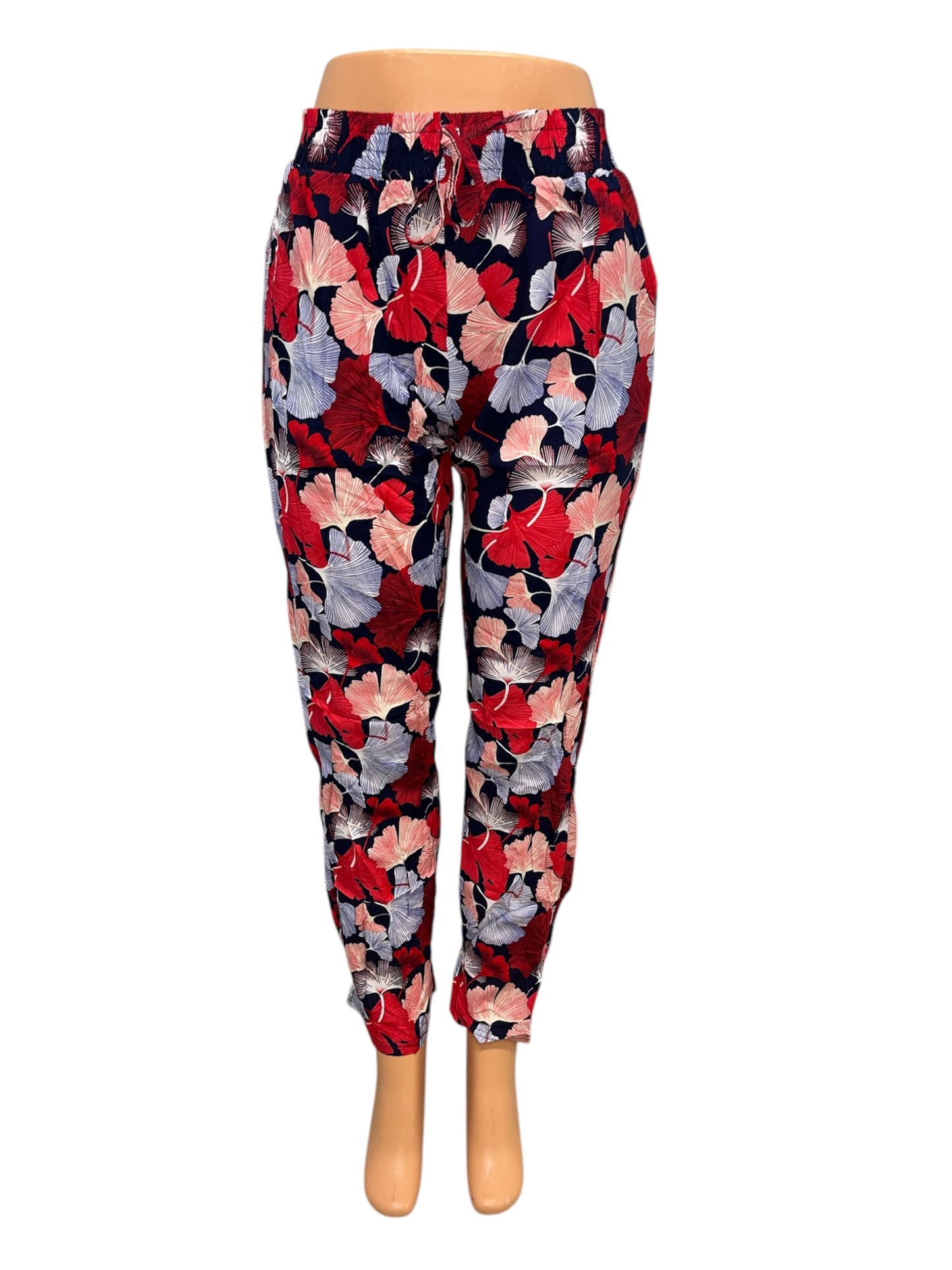 -LUCHTIGE ZOMERBROEK MET PRINT ROOD -FEMKE