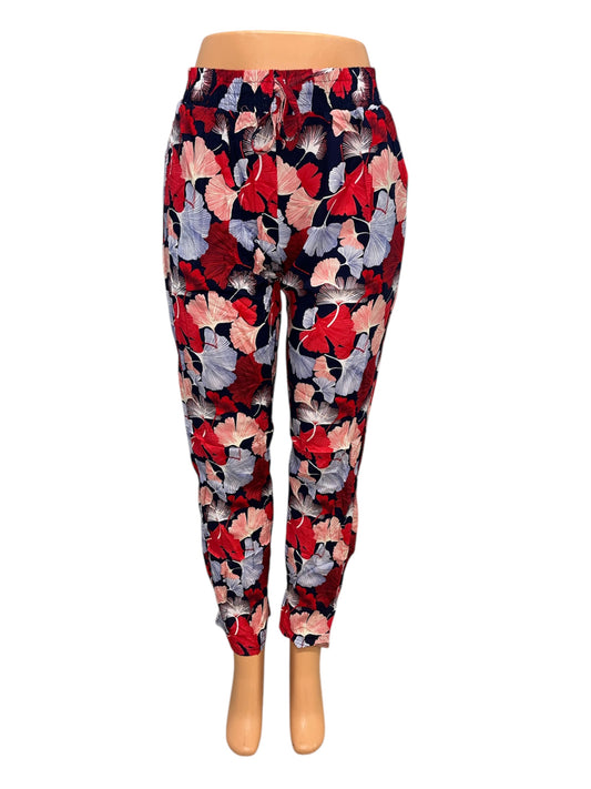 -LUCHTIGE ZOMERBROEK MET PRINT ROOD -FEMKE
