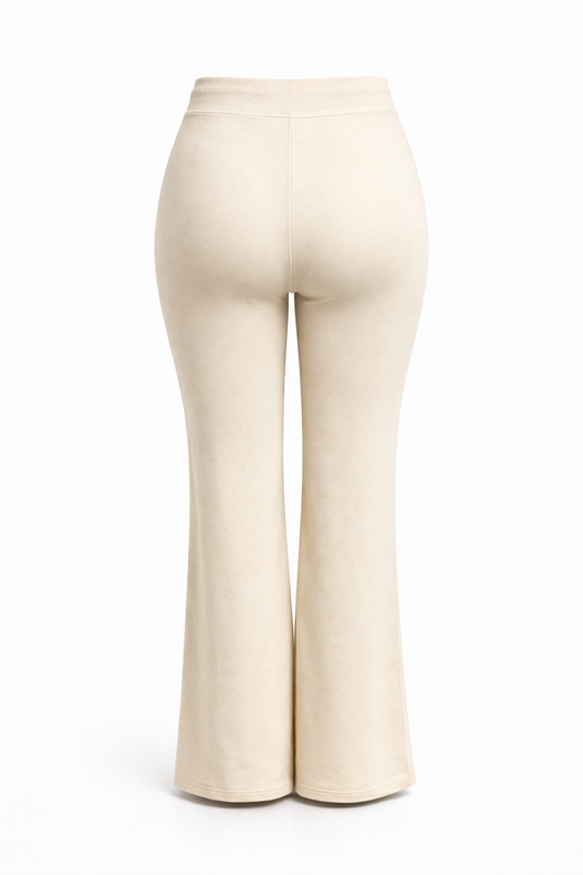 -COMFORTBROEK STRAIGHTLEG BEIGE MET VETERS