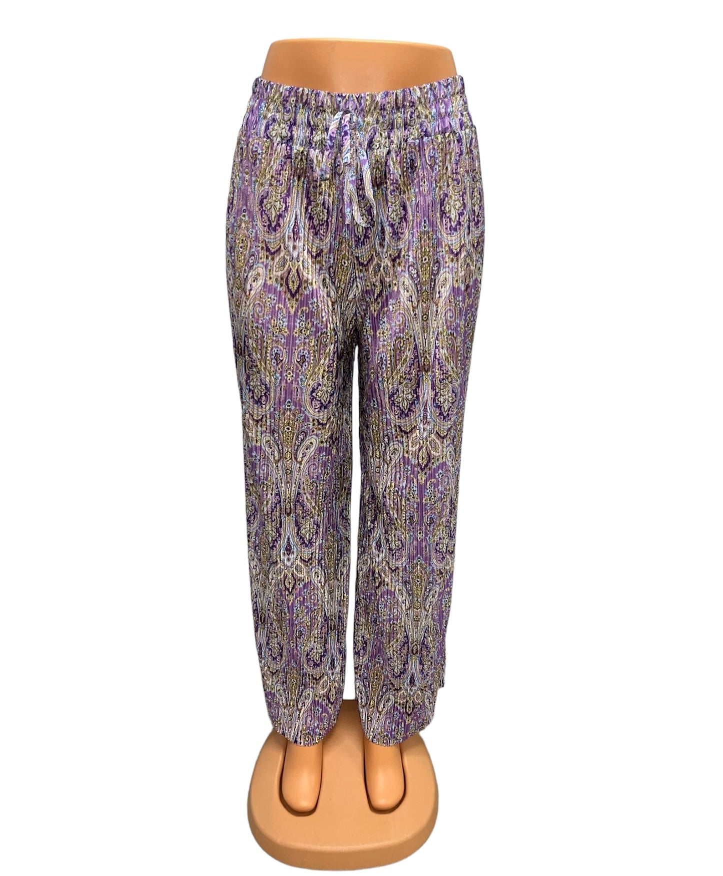 SUMMER PANTS WITH PURPLE PRINT - YARA