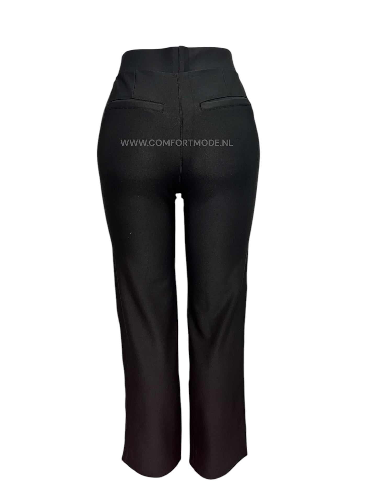 R268 -COMFORTBROEK ZWART STRAIGHT LEG