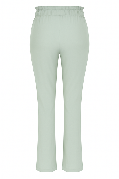 R272 -COMFORTBROEK STRAIGHT LEG MET VETERS GROEN/GRIJS