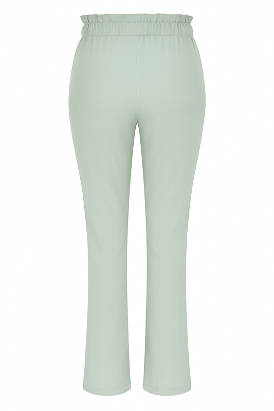 R272 -COMFORTBROEK STRAIGHT LEG MET VETERS GROEN/GRIJS