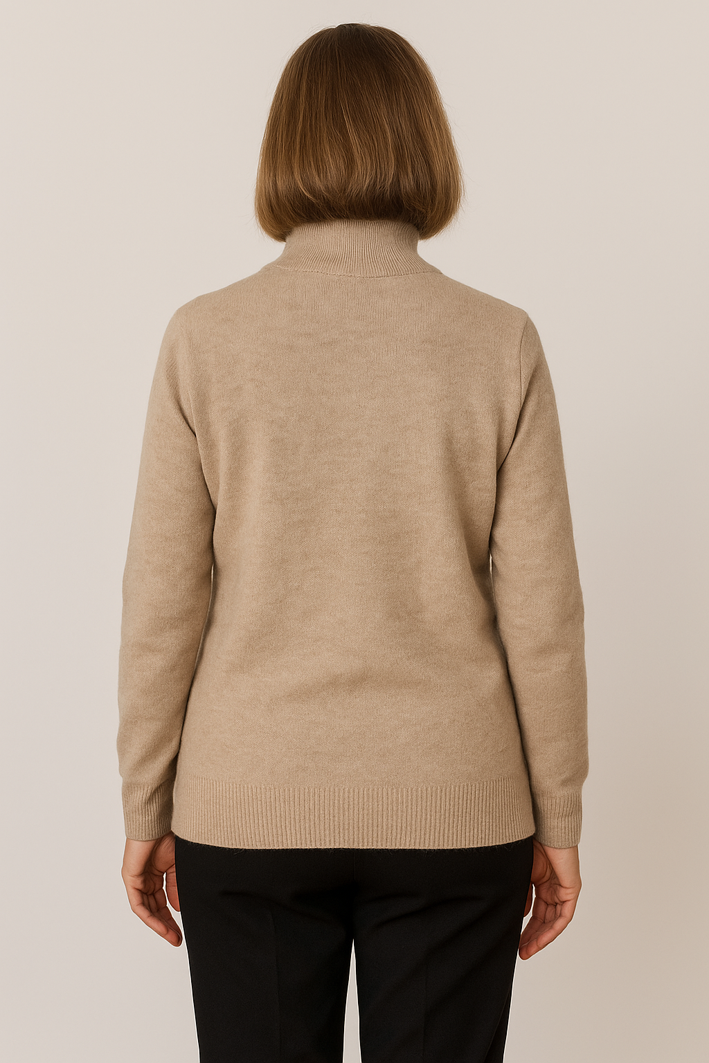 Basic Trui met Kol – Beige