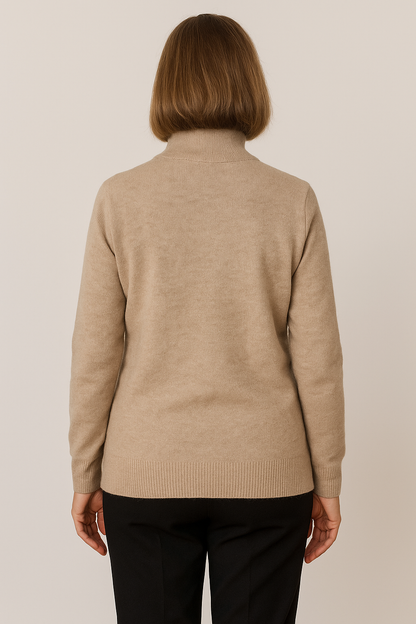 Basic Trui met Kol – Beige