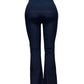 -COMFORTBROEK NAVY FLARED MET SPLIT