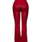 -COMFORTBROEK ROOD FLARED MET SPLIT