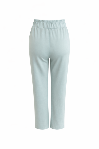 R602- COMFORTBROEK STRAIGHTLEG VETERS MINT GROEN ZOMERSTOF
