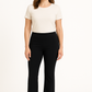 R227 -COMFORT TROUSERS BLACK FLAIR/FLARED