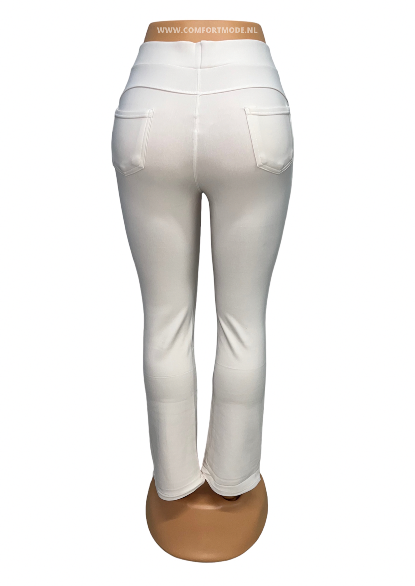 SALE -COMFORTBROEK OFF WHITE FLARED